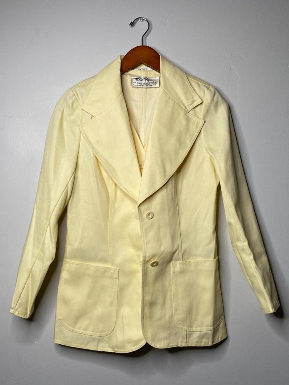 Yellow vintage 70s blazer and vest size 7/8